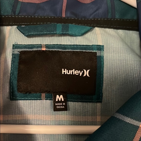 Hurley Lightweight Double Breasted Plaid Mid Length Trench Coat Sz M - Picture 7 of 12